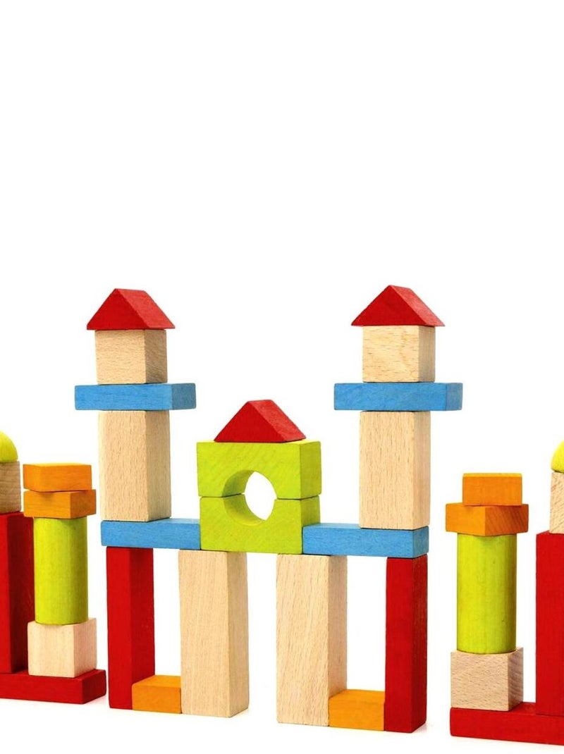 Blocs de construction : 40 pièces en bois N/A - Kiabi