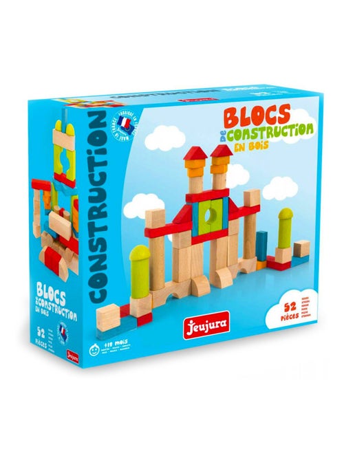Blocs de construction : 52 pièces en bois - Kiabi
