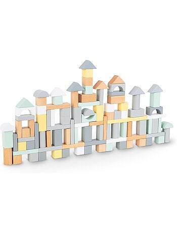 Blocs de construction bois enfant 100 pieces jouet apprentissage mamabrum