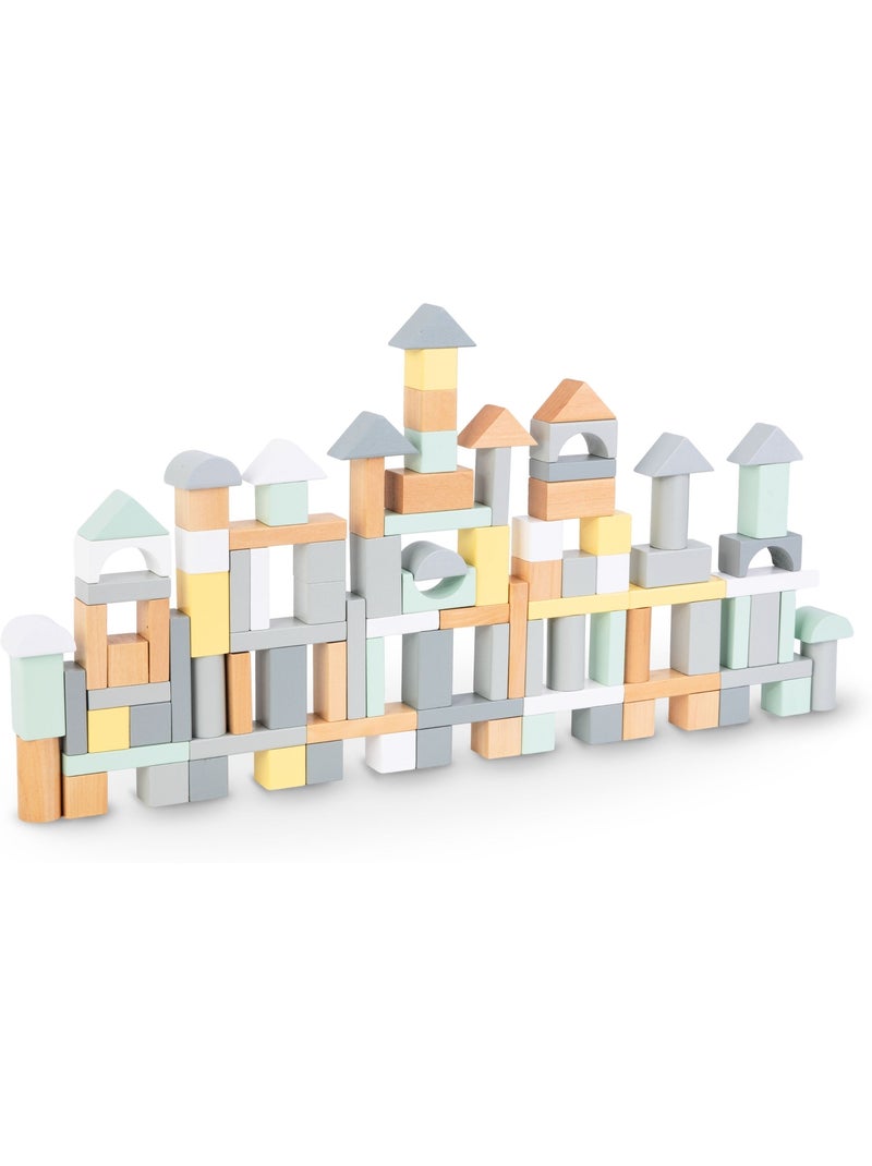 Blocs de construction bois enfant 100 pieces jouet apprentissage mamabrum N/A - Kiabi