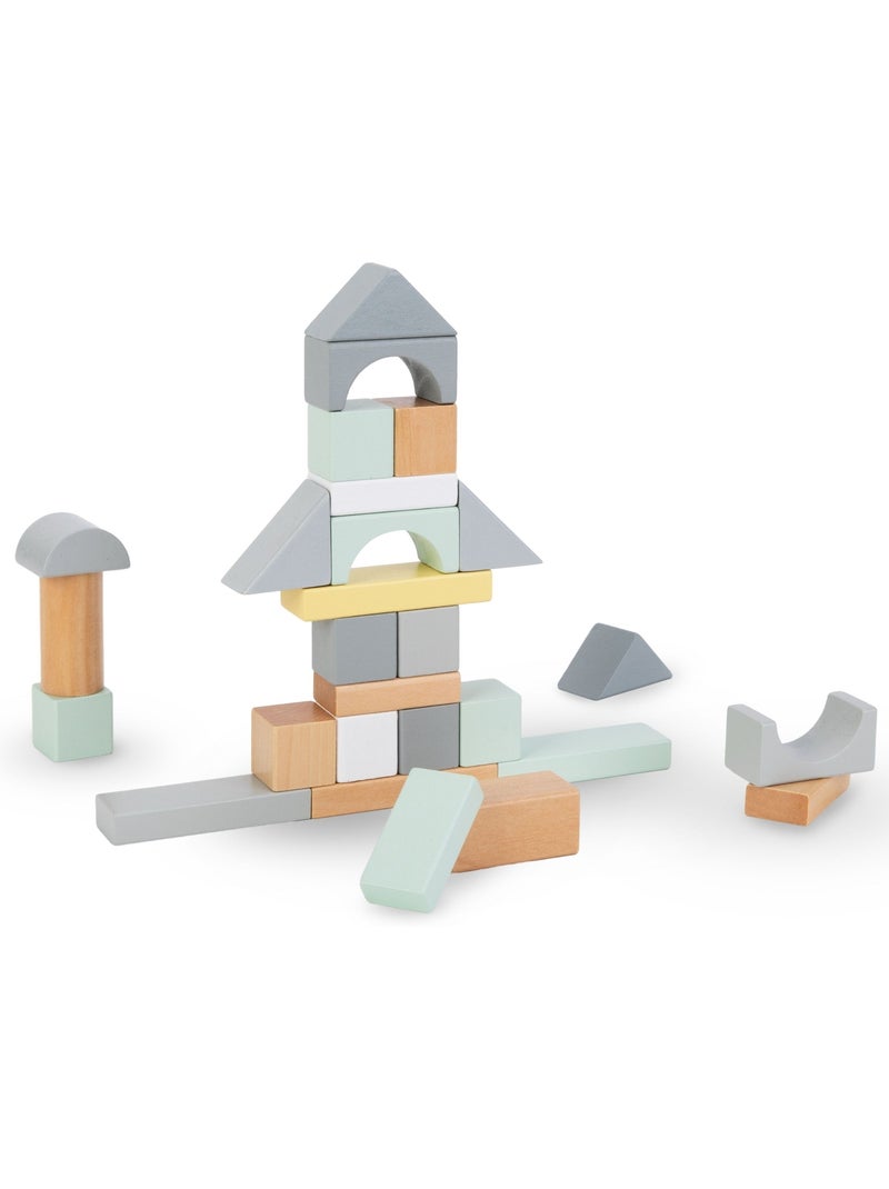 Blocs de construction bois enfant 100 pieces jouet apprentissage mamabrum N/A - Kiabi