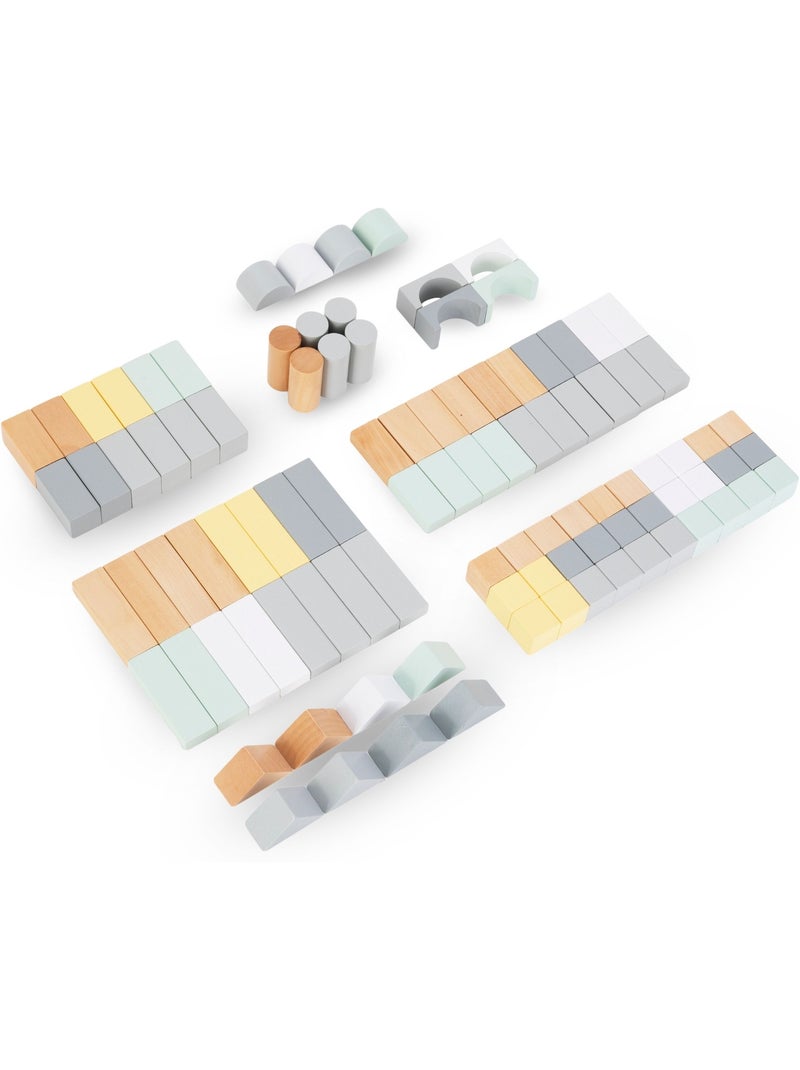 Blocs de construction bois enfant 100 pieces jouet apprentissage mamabrum N/A - Kiabi