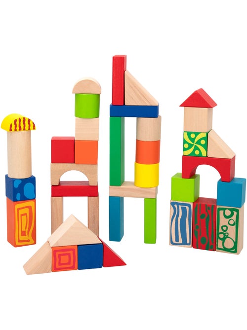 Blocs de construction en bois 50 pièces woomax - Kiabi