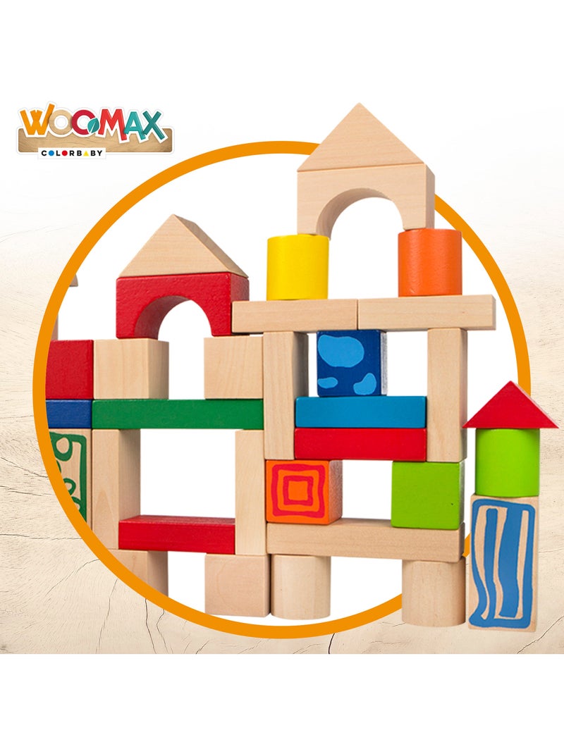 Blocs de construction en bois 50 pièces woomax N/A - Kiabi