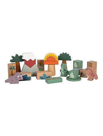 Blocs de construction en bois Dino
