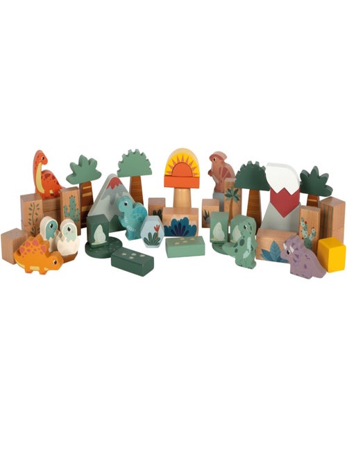 Blocs de construction en bois Dino - Kiabi