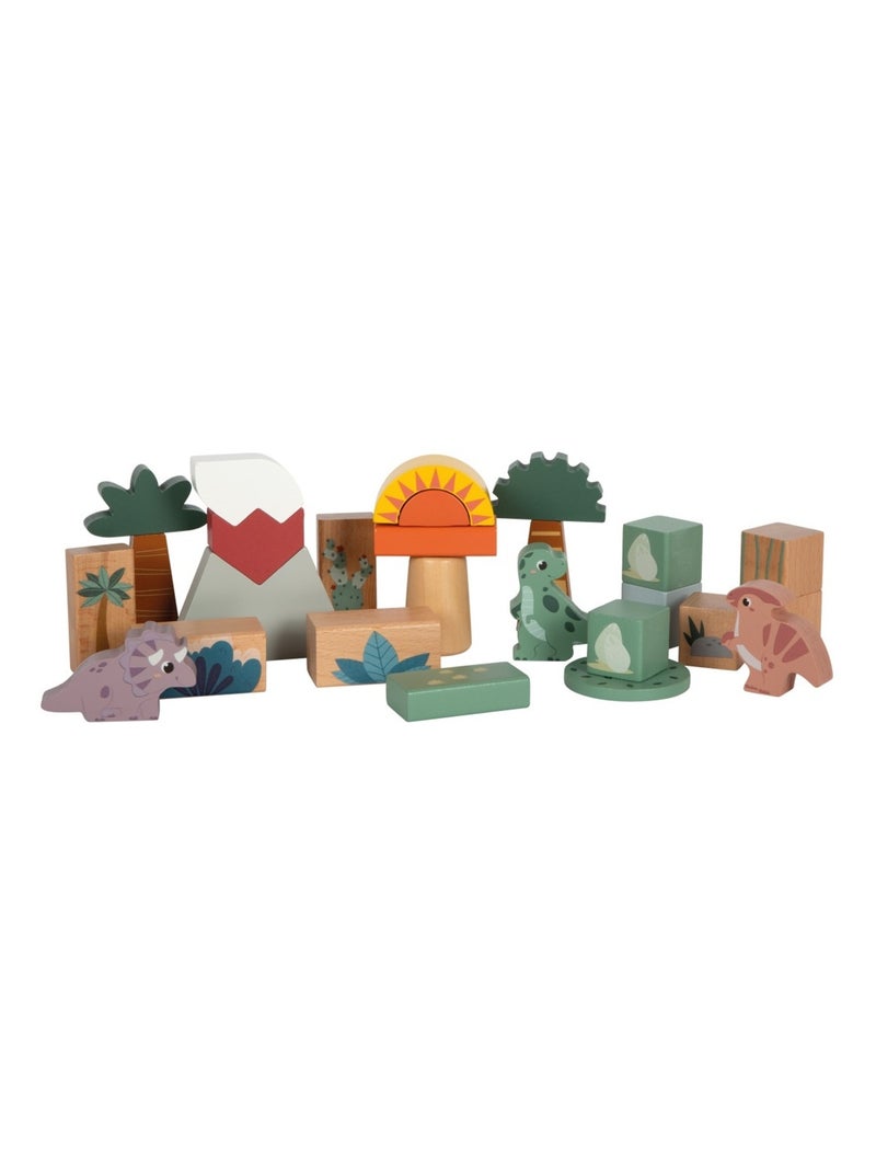 Blocs de construction en bois Dino Beige - Kiabi