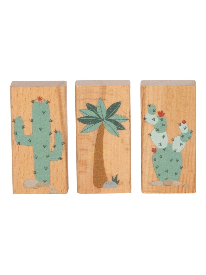 Blocs de construction en bois Dino Beige - Kiabi