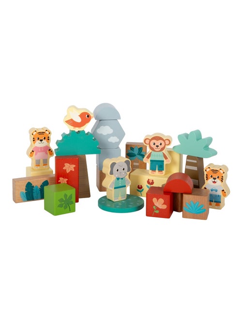Blocs de construction en bois Jungle Friends - Kiabi