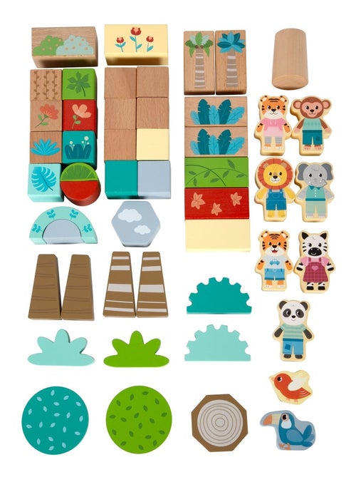 Blocs de construction en bois Jungle Friends - Kiabi