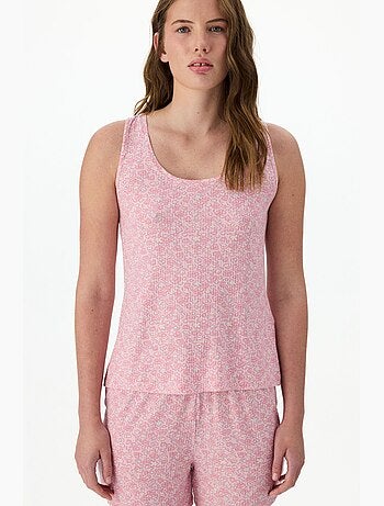 Bloom ensemble pyjama short fleuri côtelé penti