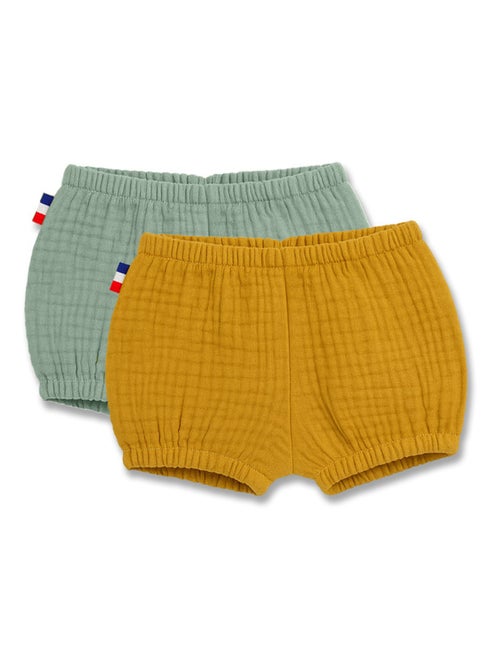 Bloomers en Coton Bio Honey et Vert - Kiabi
