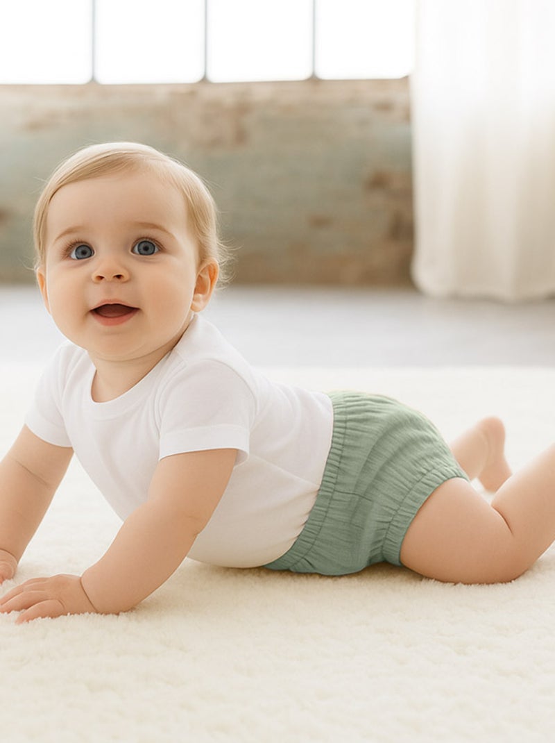 Bloomers en Coton Bio Honey et Vert Vert - Kiabi