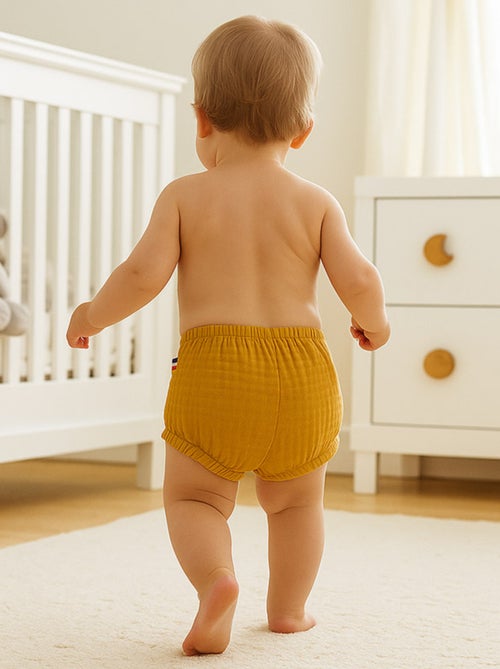 Bloomers en Coton Bio Honey et Vert - Kiabi