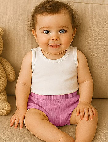 Bloomers en Coton Bio Rose et Fraise