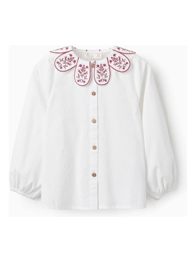 Blouse 100% coton, avec broderie ISTANBUL Blanc - Kiabi