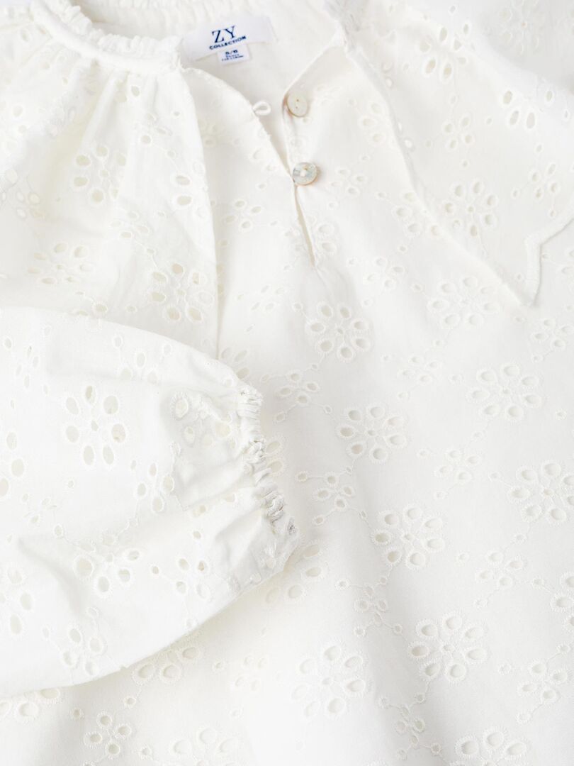 Happy moments Papier cartonné avec motif dentelle, blanc, feuill
