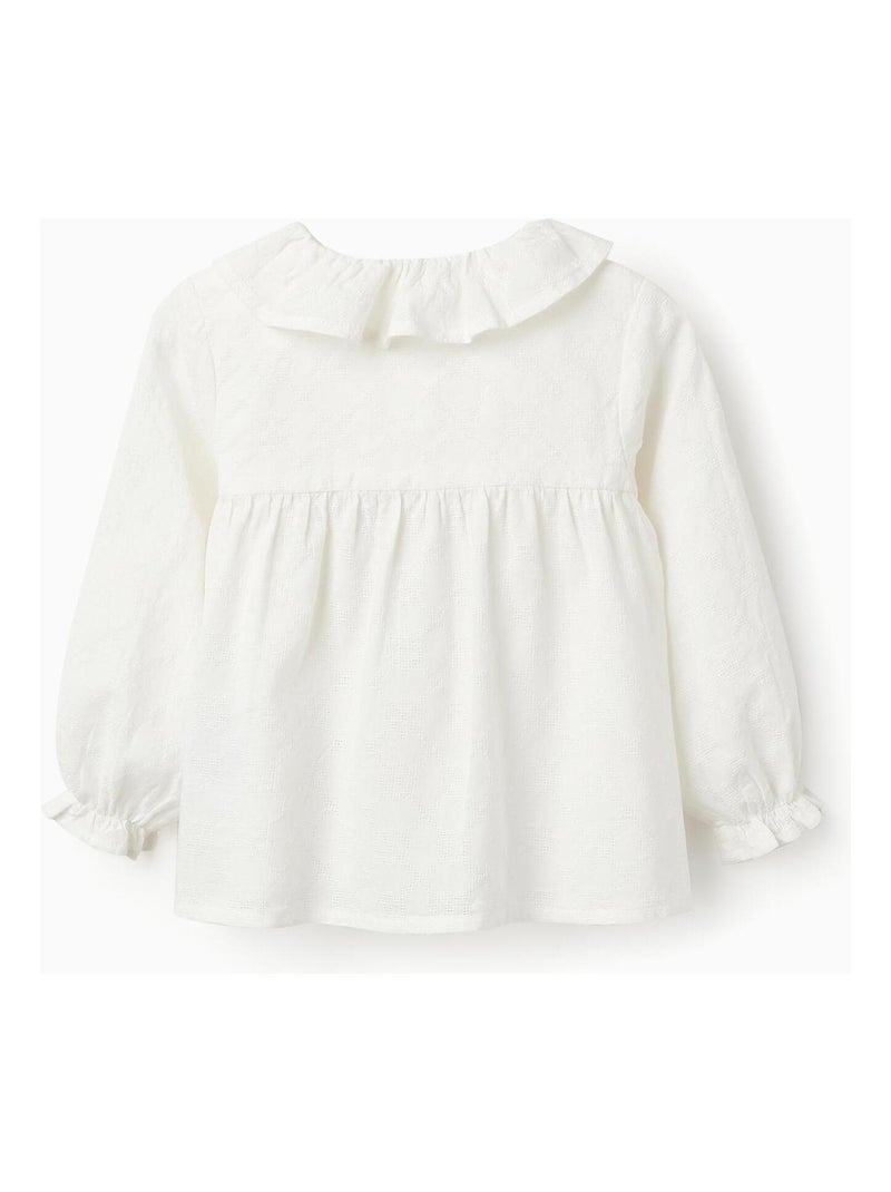 Blouse 100% coton, avec volants ISTANBUL Blanc - Kiabi
