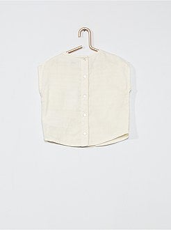 Blouse 100% coton sans manches - Kiabi