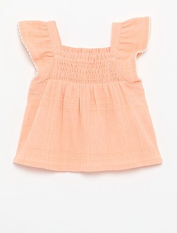 Blouse à bretelles en dobby