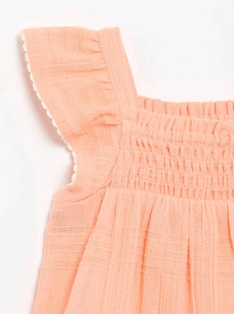 Blouse à bretelles en dobby Orange - Kiabi