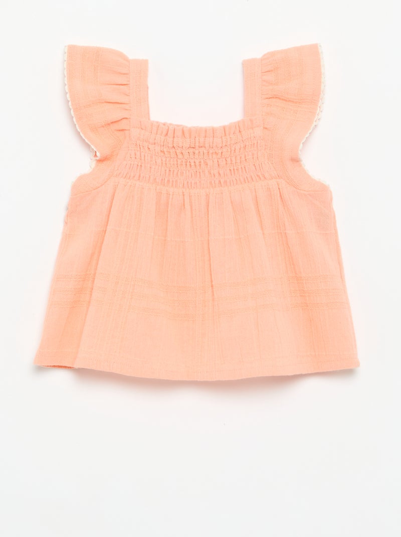 Blouse à bretelles en dobby Orange - Kiabi
