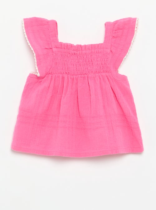 Blouse à bretelles en dobby - Kiabi Blouse à bretelles en dobby - Kiabi