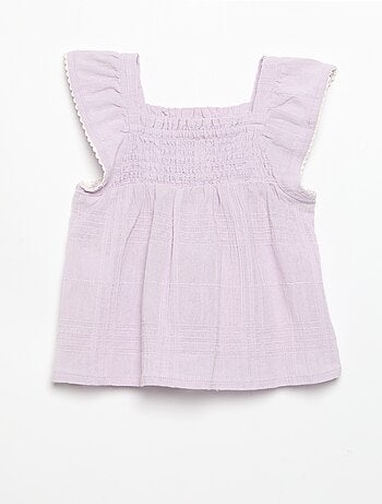Blouse à bretelles en dobby
