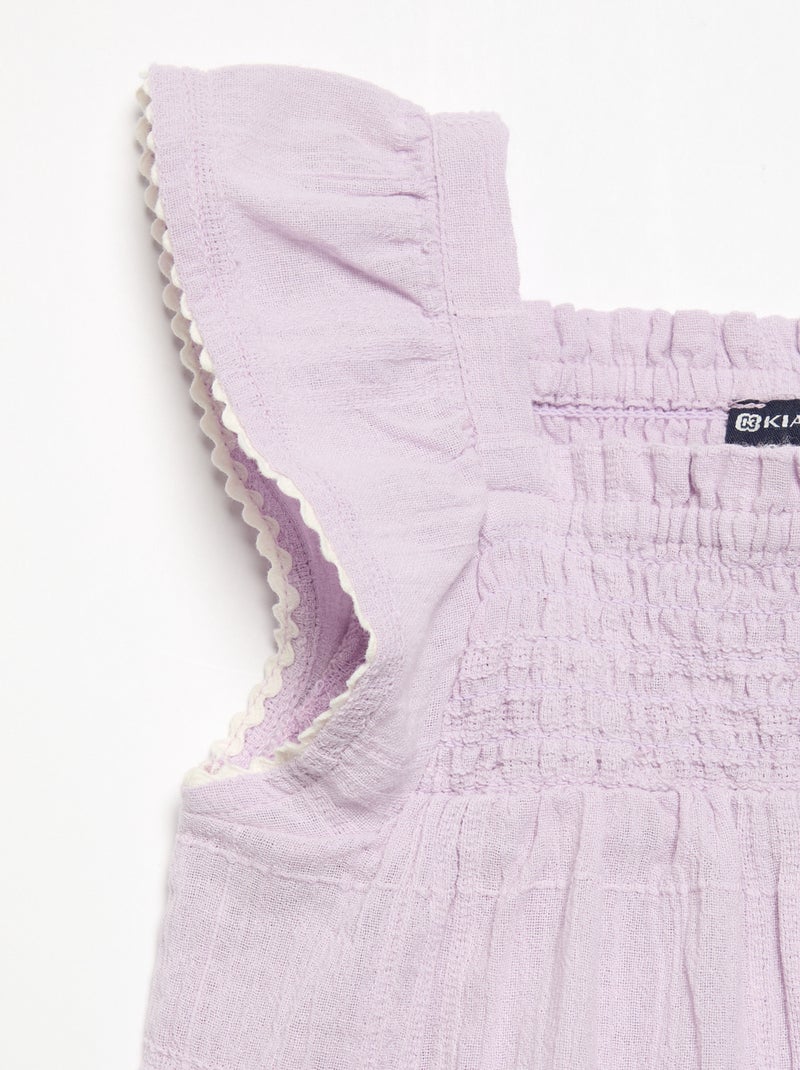 Blouse à bretelles en dobby Violet - Kiabi