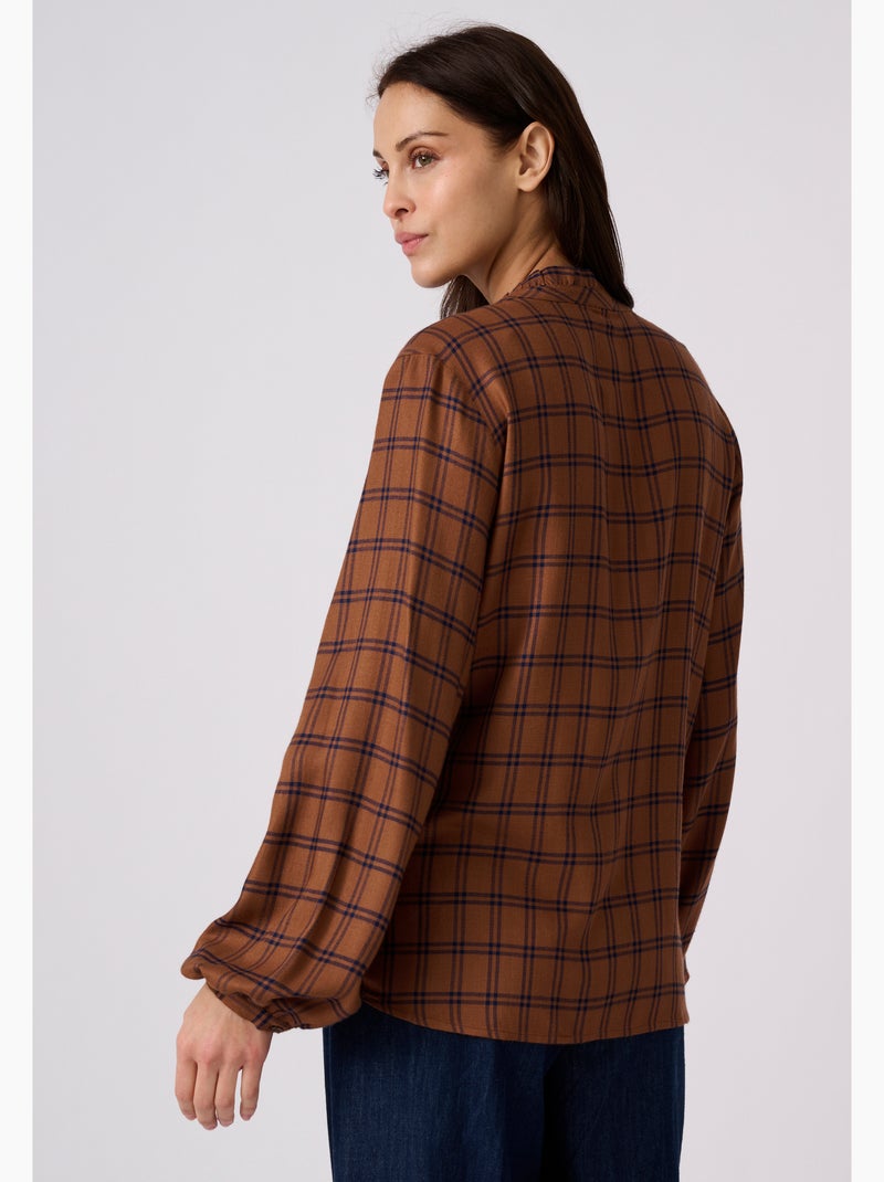 Blouse à carreaux - Damart Marron - Kiabi