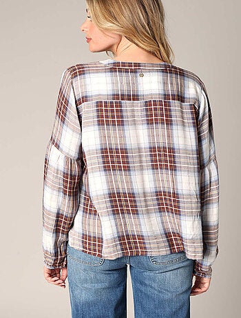 Blouse à carreaux avec détails brodés
'Deeluxe'