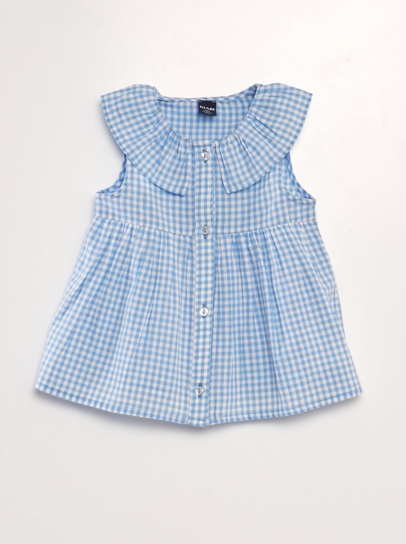 Blouse à carreaux Bleu - Kiabi
