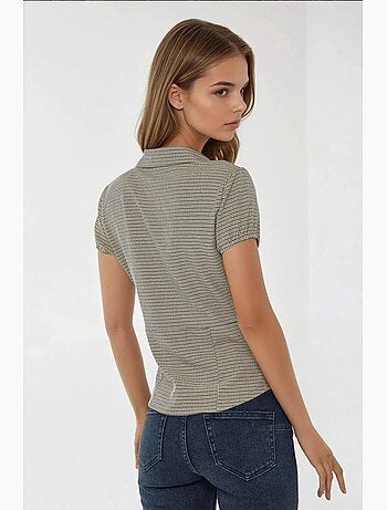 Blouse à carreaux cintrée col chemise hiccup