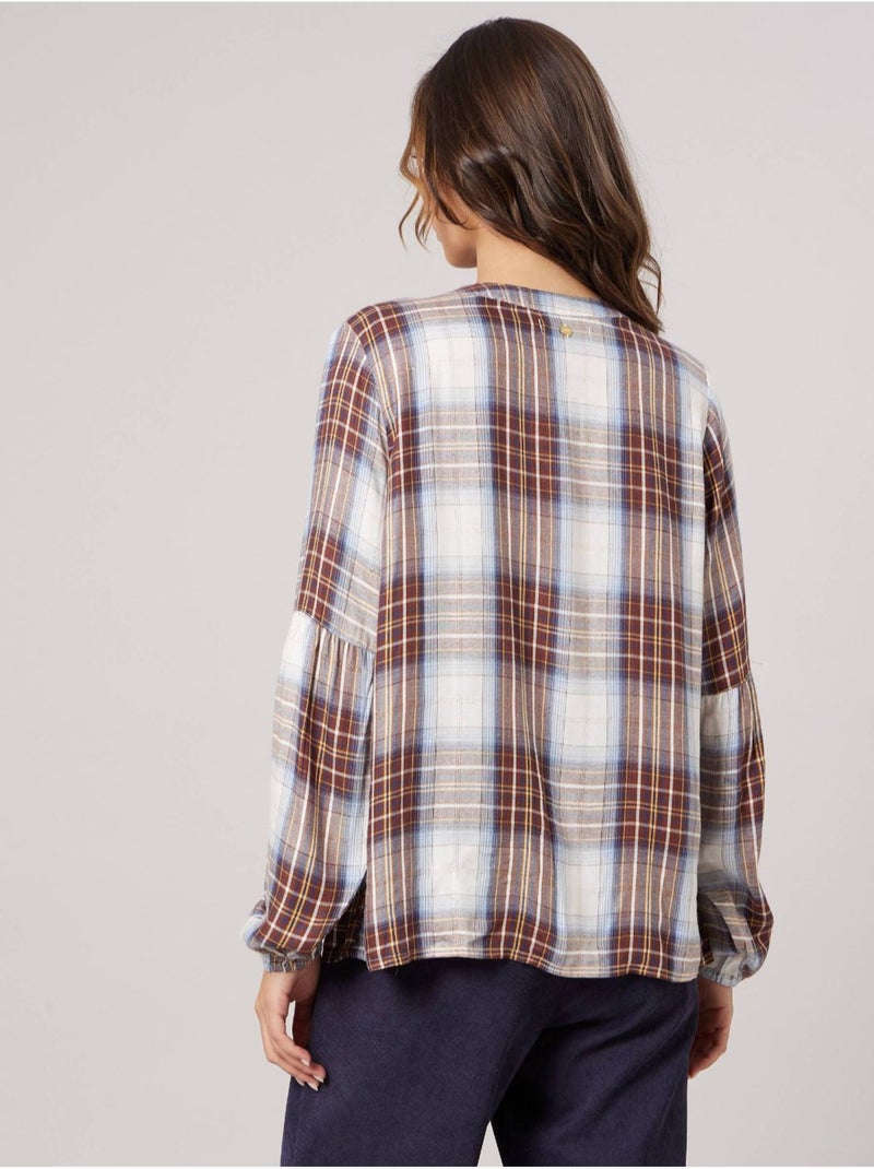 Blouse à carreaux femme 'Deeluxe' Marron - Kiabi