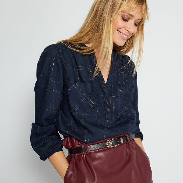 Blouse à carreaux femme Clearance
