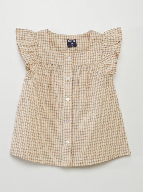 Blouse à carreaux style vichy - Kiabi