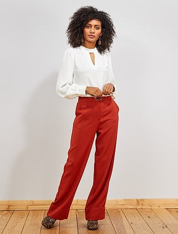 Blouse à col haut et ouverture en V - Kiabi