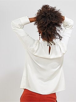 Blouse à col haut et ouverture en V - Kiabi