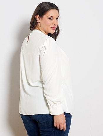 Blouse à col haut et ouverture en V - Kiabi