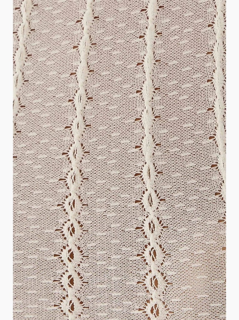 Blouse à col montant court en maille torsadée hiccup Blanc - Kiabi