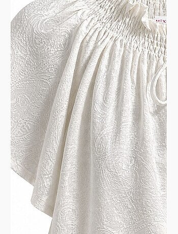 Blouse à col rond à imprimé paisley avec détail nouée mixray