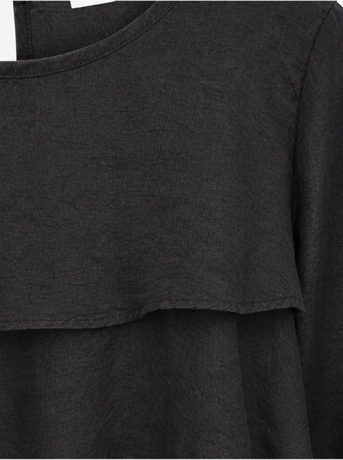 Blouse à col rond à manches longues avec volants mixray - Kiabi Blouse à col rond à manches longues avec volants mixray - Kiabi