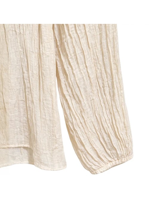 Blouse à col rond avec détail de nœud mixray - Kiabi Blouse à col rond avec détail de nœud mixray - Kiabi