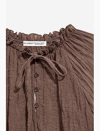 Blouse à col rond avec détail de nœud mixray