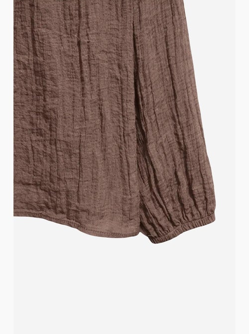 Blouse à col rond avec détail de nœud mixray - Kiabi Blouse à col rond avec détail de nœud mixray - Kiabi
