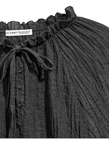 Blouse à col rond avec détail de nœud mixray