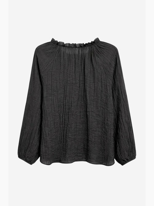 Blouse à col rond avec détail de nœud mixray - Kiabi Blouse à col rond avec détail de nœud mixray - Kiabi