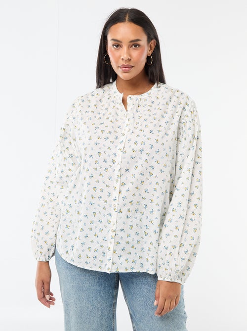 Blouse à col rond et manches longues - Kiabi