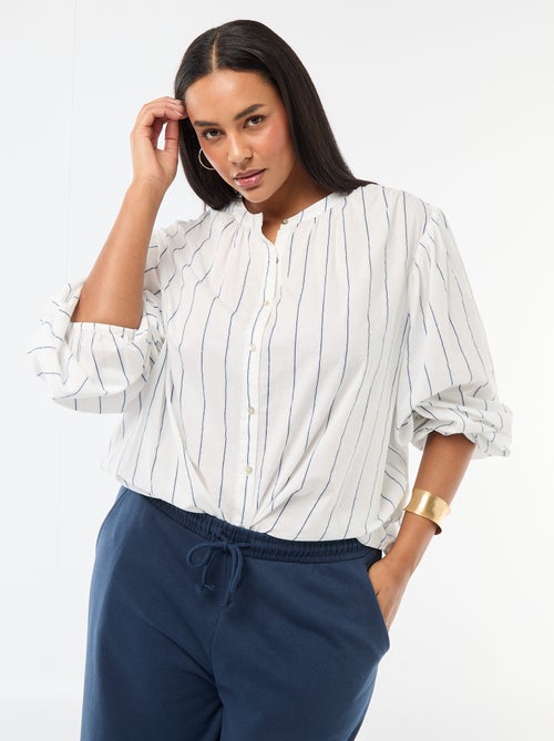 Blouse à col rond et manches longues - Kiabi