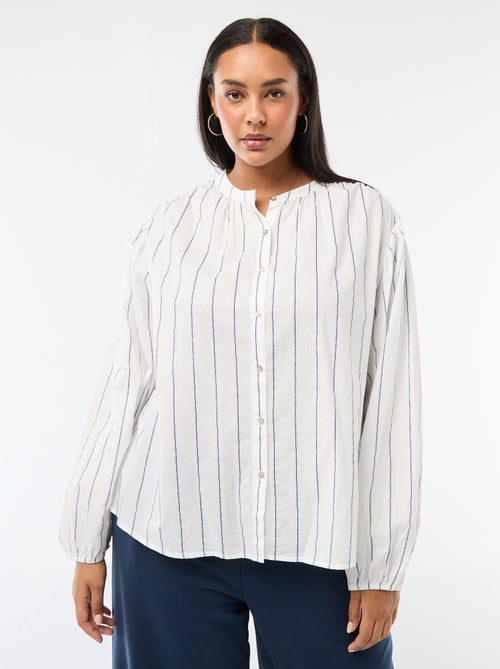 Blouse à col rond et manches longues - Kiabi